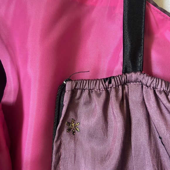 Lily Kid | Size 10 (Girls) Purple Strappy Tank Dress with Black and Gold Flowers - Picture 12 of 14